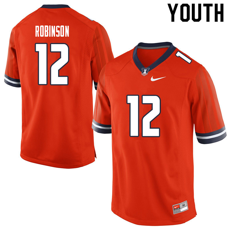 Youth #12 Matt Robinson Illinois Fighting Illini College Football Jerseys Sale-Orange